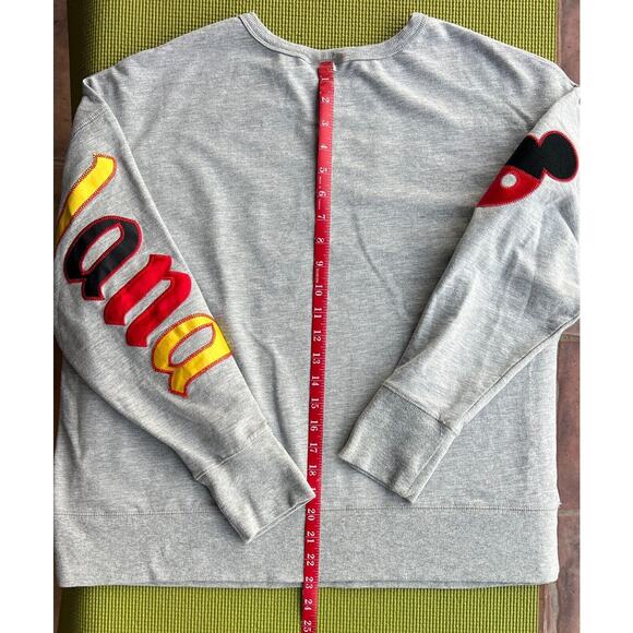 Disney Parks Womens 1X Grey Embroidered Disneyland and Mickey Crop Pullover NWOT - Picture 8 of 10